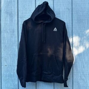 Reebok Black Hoodie Sweatshirt Pullover Logo Size M Athletic‎ Comfort Loungewear